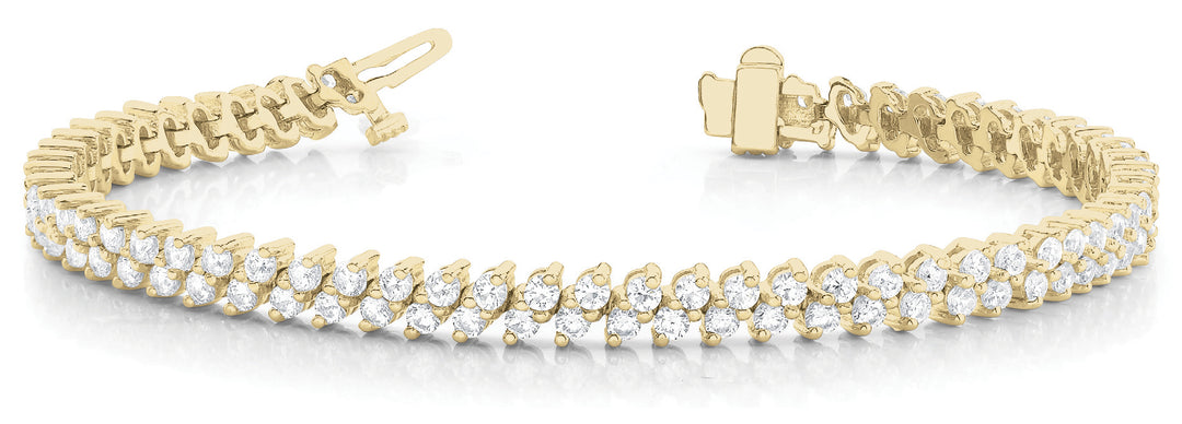 Multi-Row Diamond Tennis Bracelet in 18K Yellow Gold