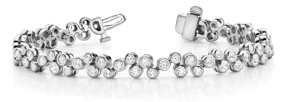 18K White Gold Diamond Fashion Tennis Bracelet