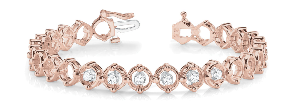 18K Rose Gold 1/4 CT Diamond Bracelet