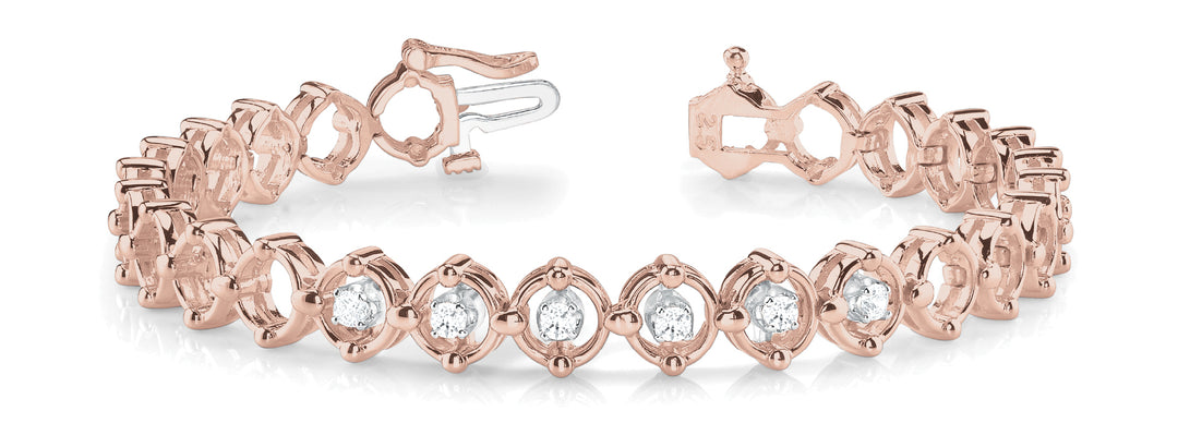 18K Rose Gold 1/4 CT Diamond Bracelet