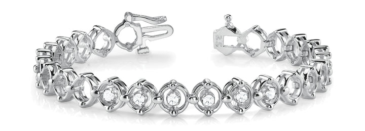Platinum 1/4 CT Diamond Fashion Tennis Bracelet