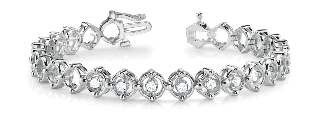 Platinum 1/4 CT Diamond Fashion Tennis Bracelet