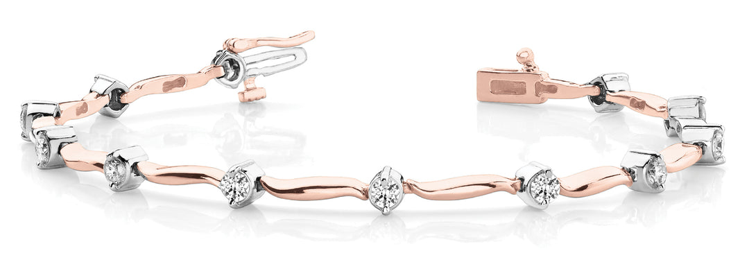 Rose Gold Lab Diamond Fashion Tennis Bracelet