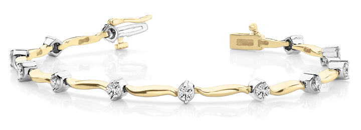 18K Yellow Gold 1ct Diamond Fashion Bracelet