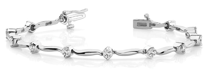 Platinum 1ctw Round Diamond Fashion Bracelet
