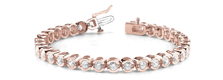 Rose Gold 1 CT Diamond Bezel Tennis Bracelet
