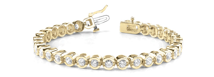 14K Yellow Gold Lab Diamond In-Line Bezel Bracelet