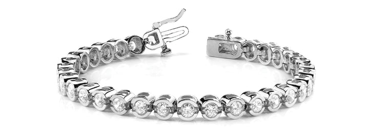 14K White Gold Diamond Line Bracelet