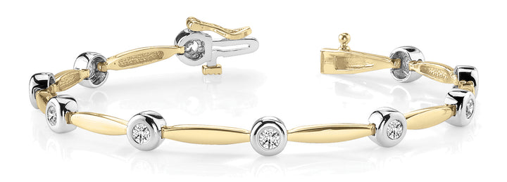 Yellow Gold Lab Diamond Fashion Tennis Bracelet