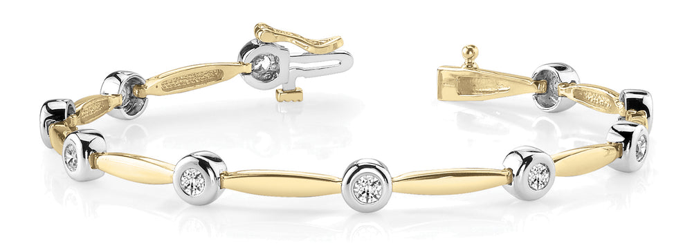 14K Yellow Gold Diamond Fashion Bracelet