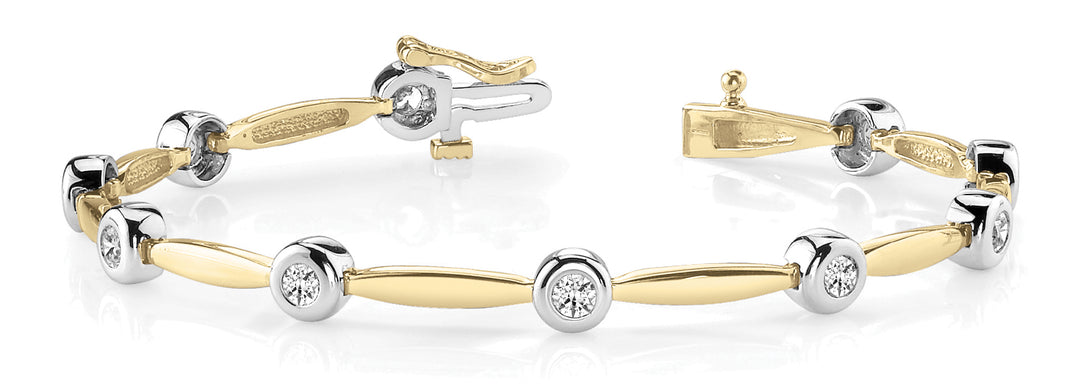 Yellow Gold Lab Diamond Fashion Tennis Bracelet