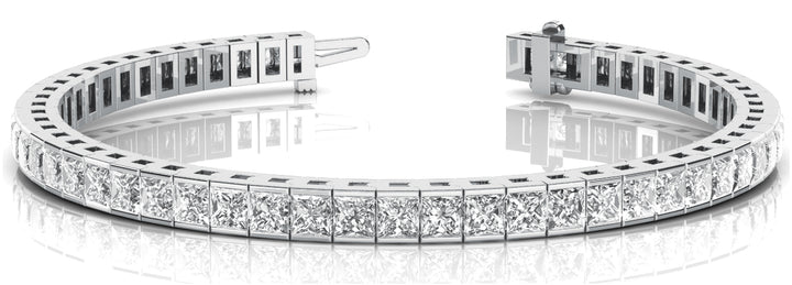 18K White Gold 10.71ctw Square Diamond Bracelet