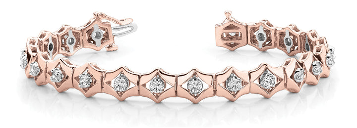 Rose Gold Lab Diamond Fashion Tennis Bracelet