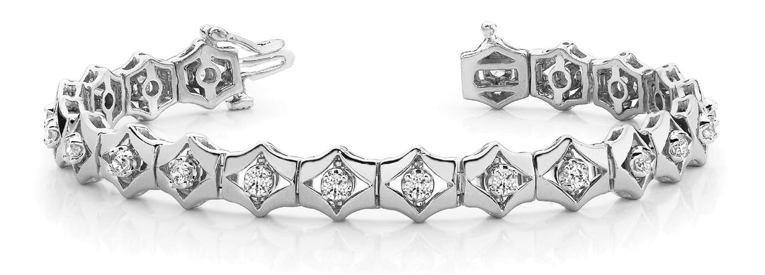 Platinum 1ctw Round Diamond Fashion Bracelet