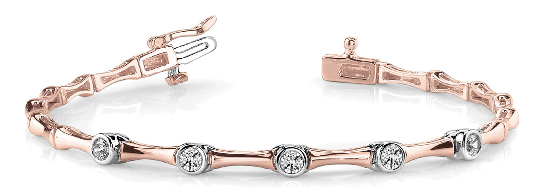 Rose Gold Diamond Fashion Bracelet | 5 Lab Stones