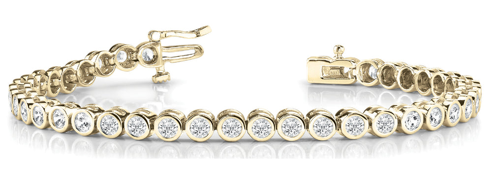 14K Yellow Gold 2ctw Round Diamond Line Bracelet