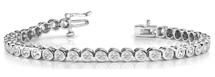 Platinum 2ctw Round Diamond Fashion Line Bracelet