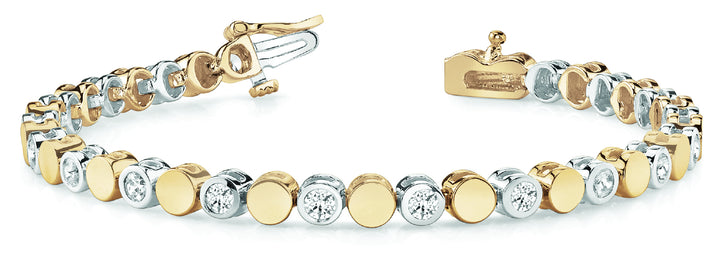 14K Yellow Gold Diamond Link Bracelet