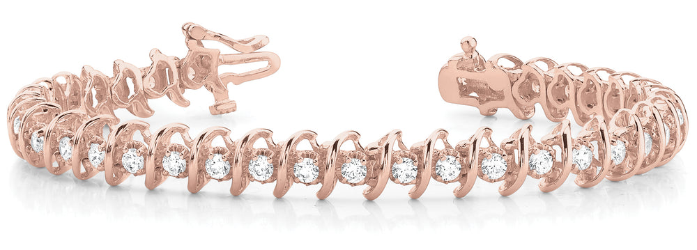Rose Gold 1/4 CT Diamond Fashion Link Bracelet
