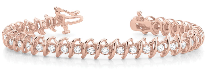 14K Rose Gold Diamond Fashion Bracelet