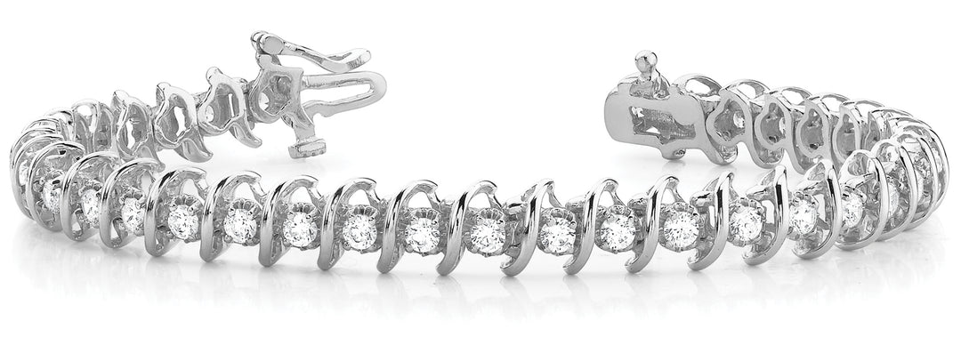Platinum Diamond S Link Luxury Bracelet