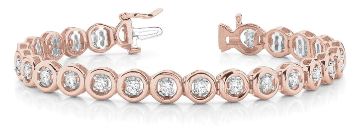 Rose Gold Lab Diamond In Line Tennis Bracelet