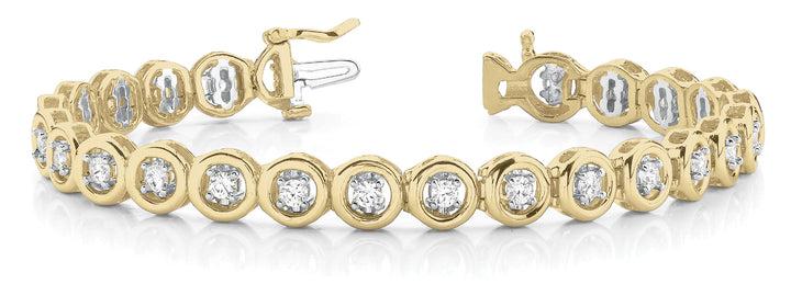 18K Yellow Gold Diamond In-Line Bracelet