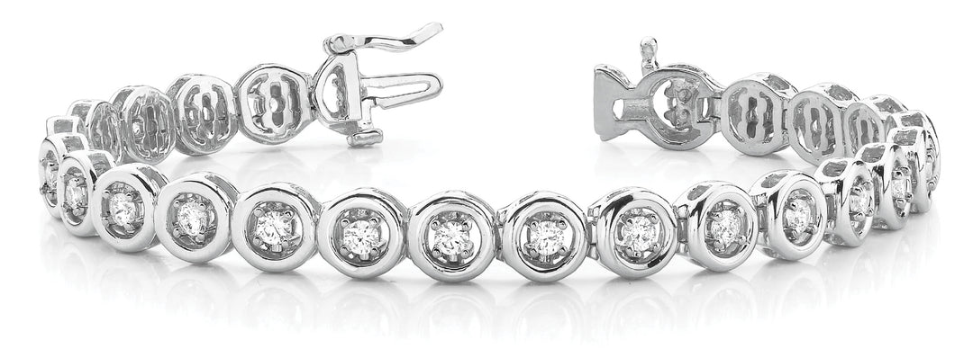 Platinum 1/2 CT Diamond In-Line Tennis Bracelet