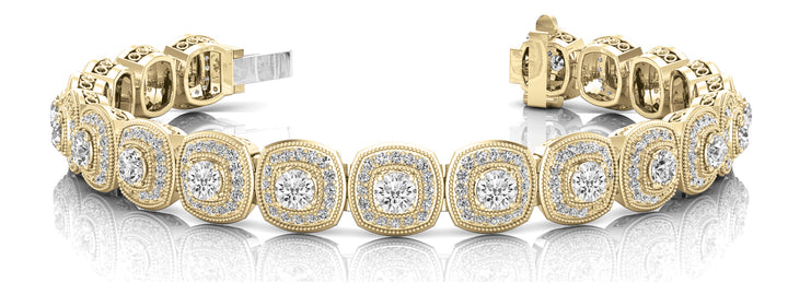 18K Yellow Gold Lab Diamond Tennis Bracelet