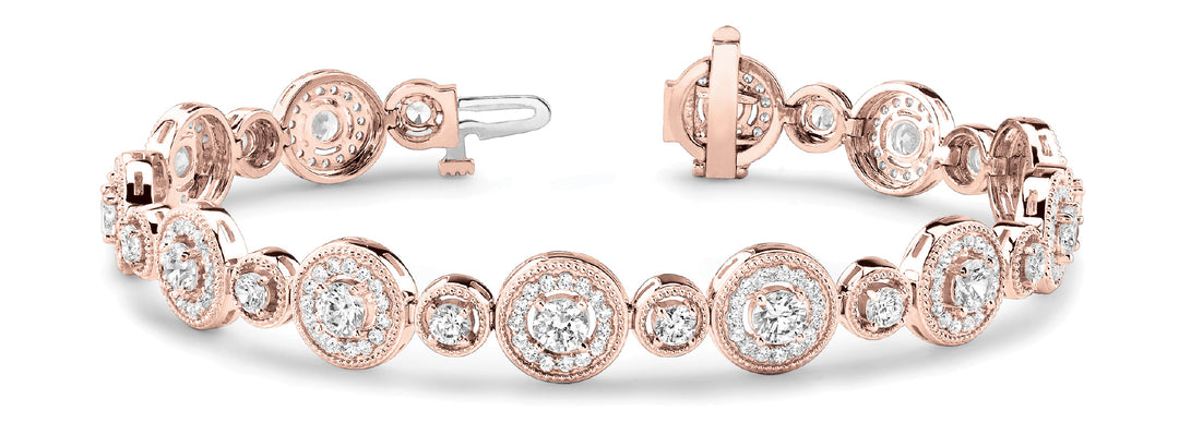 18K Rose Gold Lab Diamond Vintage Tennis Bracelet