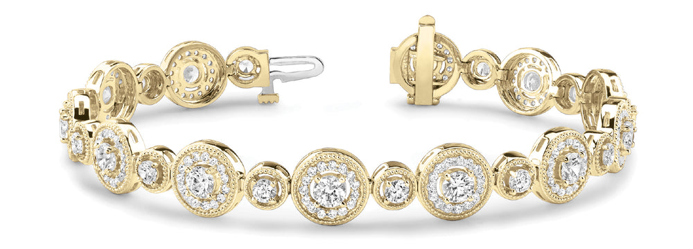 14K Yellow Gold Vintage Diamond Bracelet