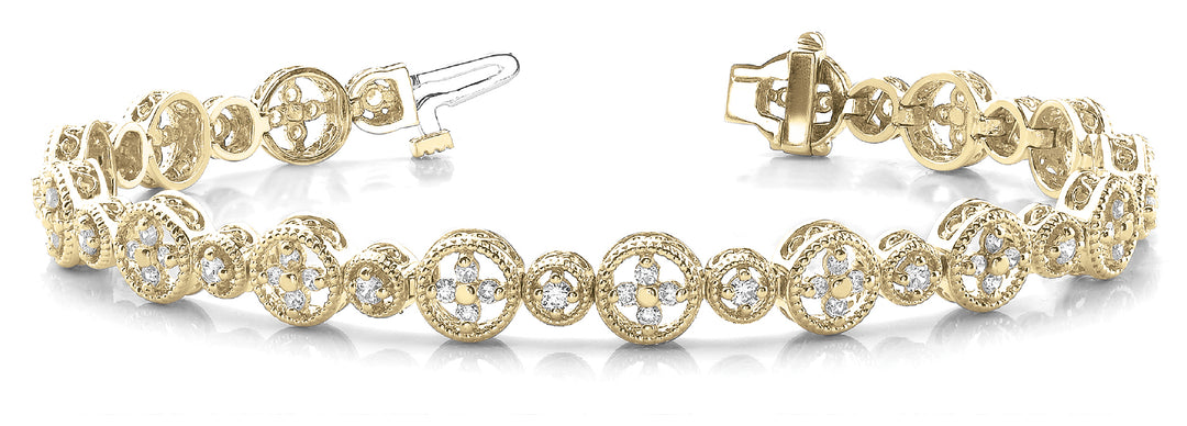 18K Yellow Gold Vintage Diamond Bracelet