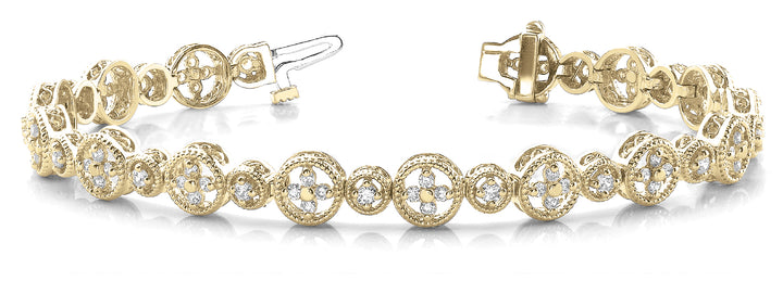 18K Yellow Gold Vintage Diamond Bracelet