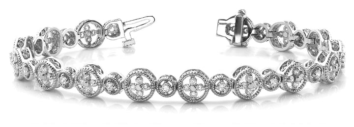 14K White Gold Vintage Diamond Bracelet