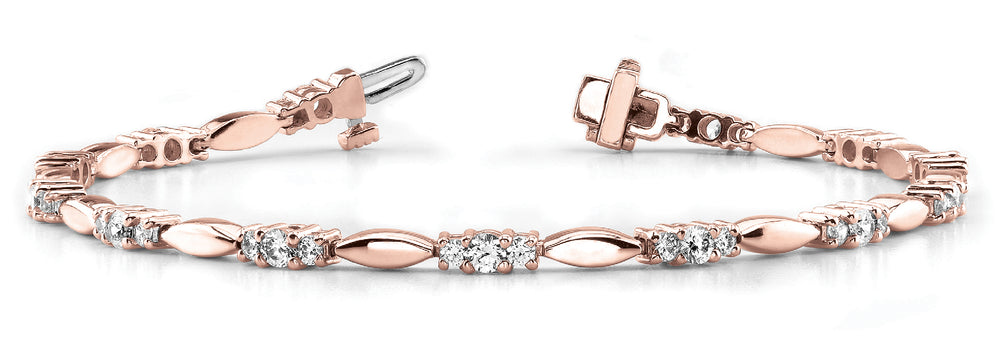 18K Rose Gold Multi-Diamond Fashion Bracelet