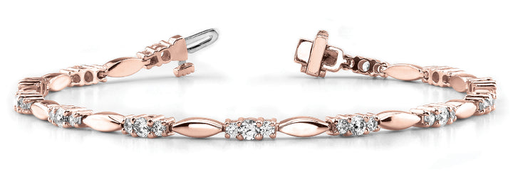 18K Rose Gold Multi-Diamond Fashion Bracelet