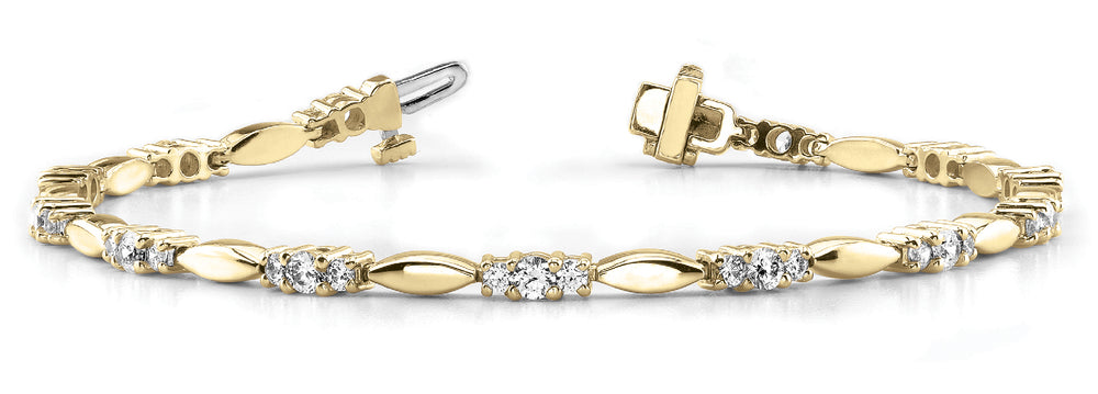 14K Yellow Gold Diamond Fashion Bracelet