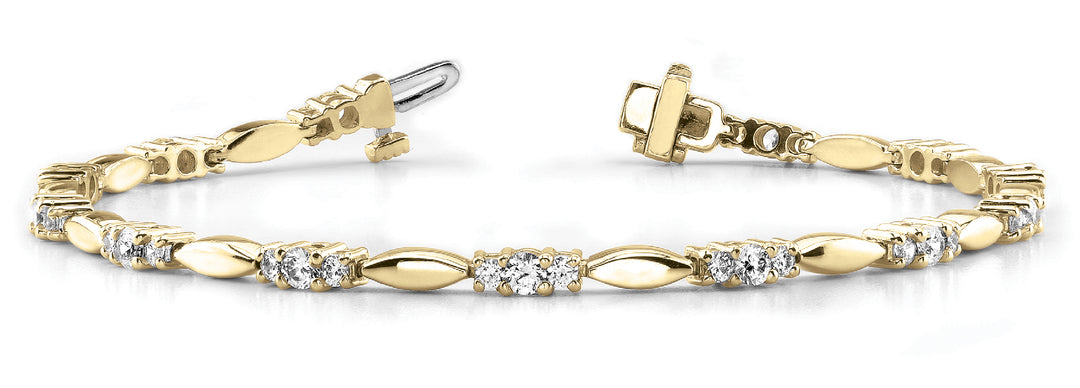 18K Yellow Gold Diamond Fashion Bracelet