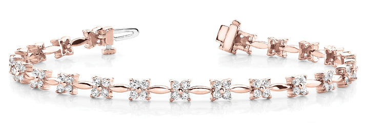 Rose Gold Diamond Fashion Bracelet | 88 Stones