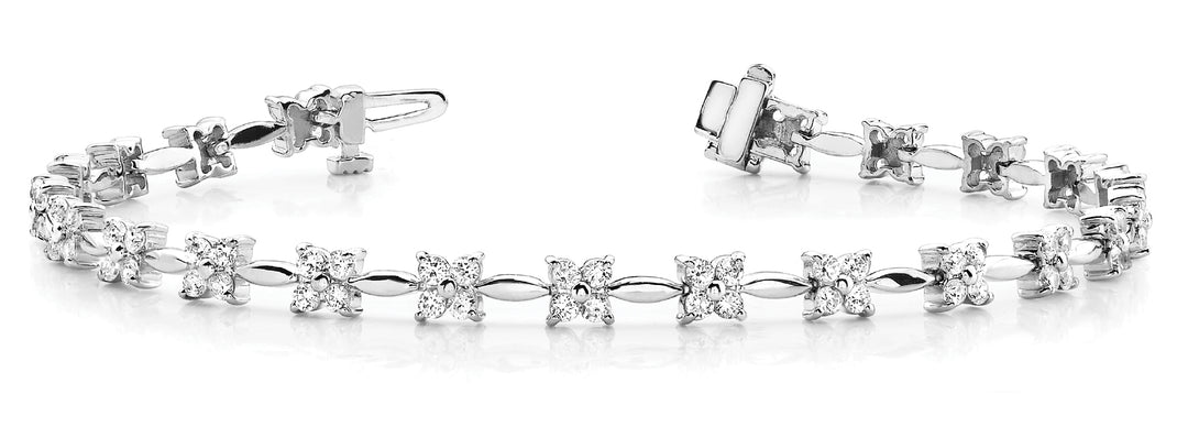 14K White Gold 2.20ctw Diamond Fashion Bracelet