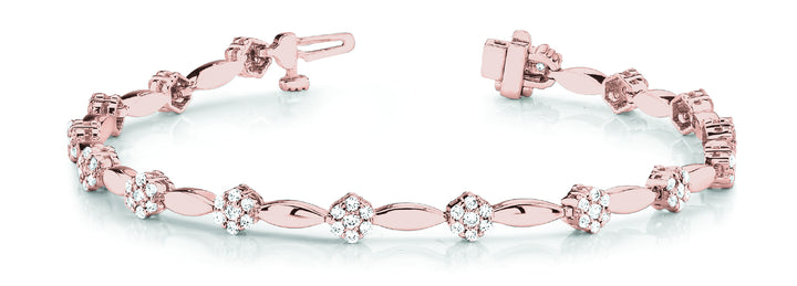 18K Rose Gold Multi-Diamond Fashion Bracelet