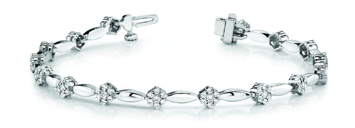 18K White Gold Multi-Diamond Fashion Bracelet