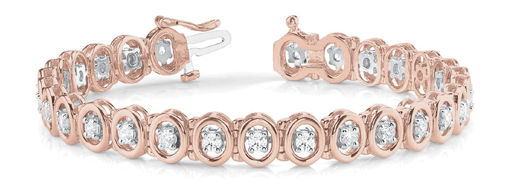 Rose Gold Lab Diamond Prong Set Tennis Bracelet