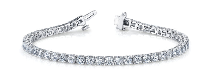 14K White Gold 9.87ctw Diamond Line Bracelet