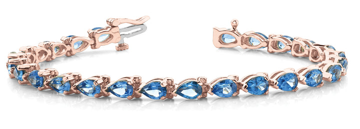 18K Rose Gold Pear Diamond Fashion Bracelet