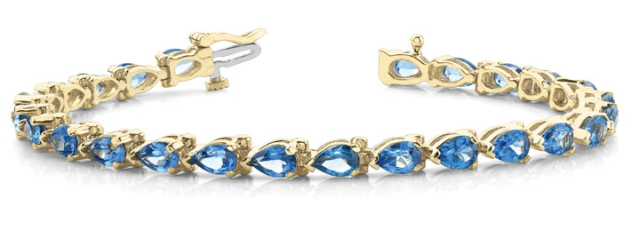 18K Yellow Gold Pear Diamond Fashion Bracelet