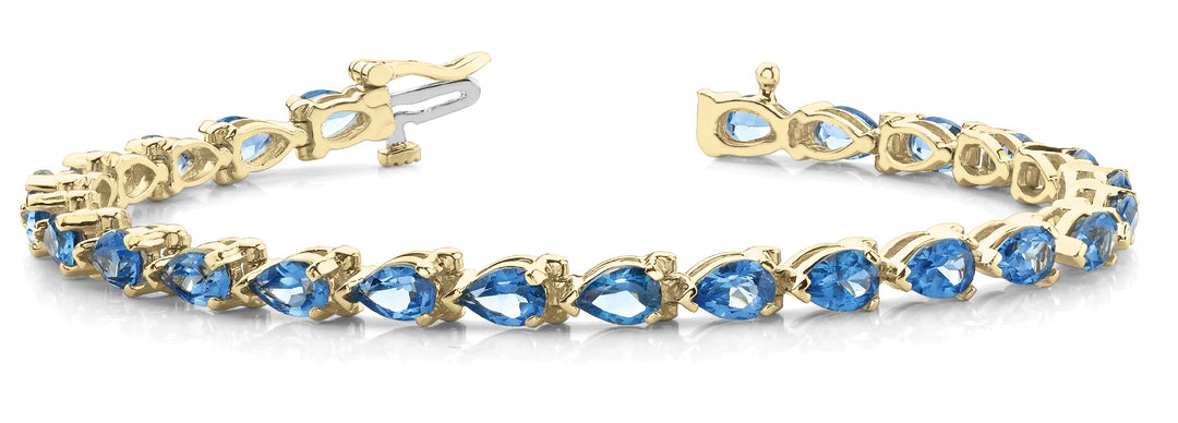 Yellow Gold Pear Diamond Fashion Bracelet