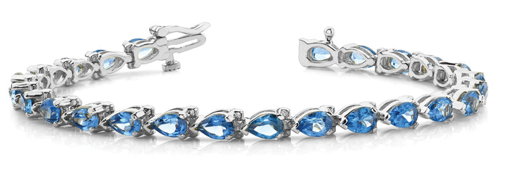 18K White Gold Pear Diamond Fashion Bracelet