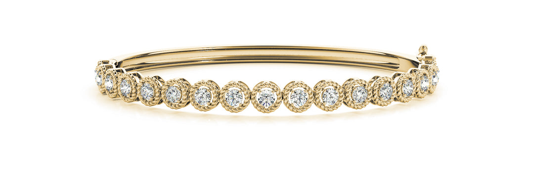14K Yellow Gold Diamond Fashion Bangle