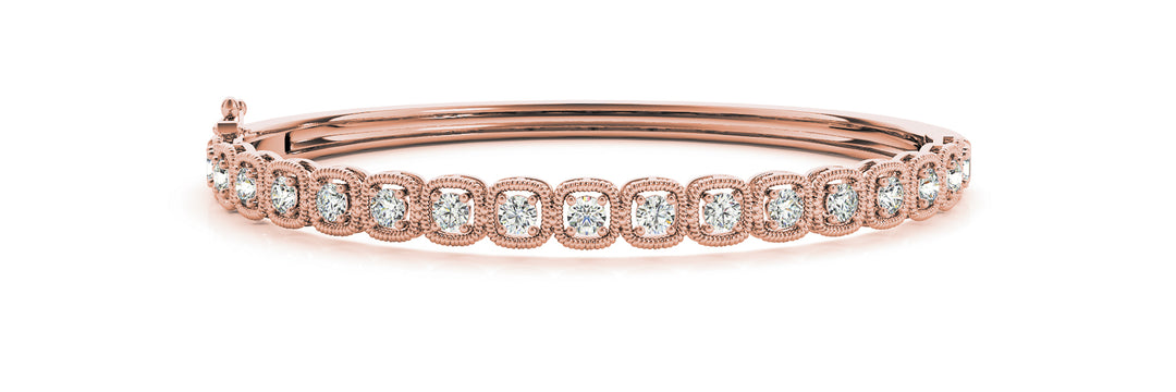 14K Rose Gold Diamond Bangle